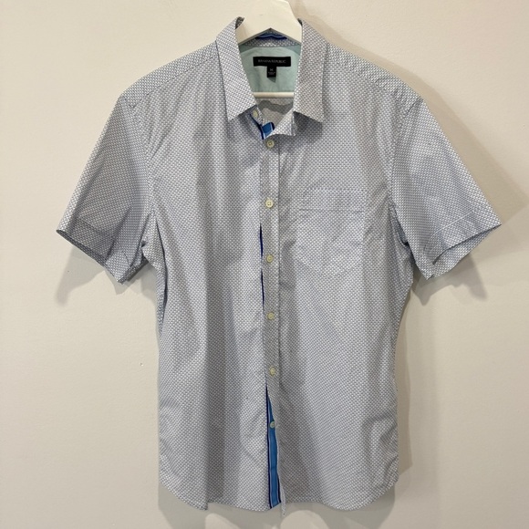 Banana Republic Light Blue Geometric Shirt - Picture 1 of 17